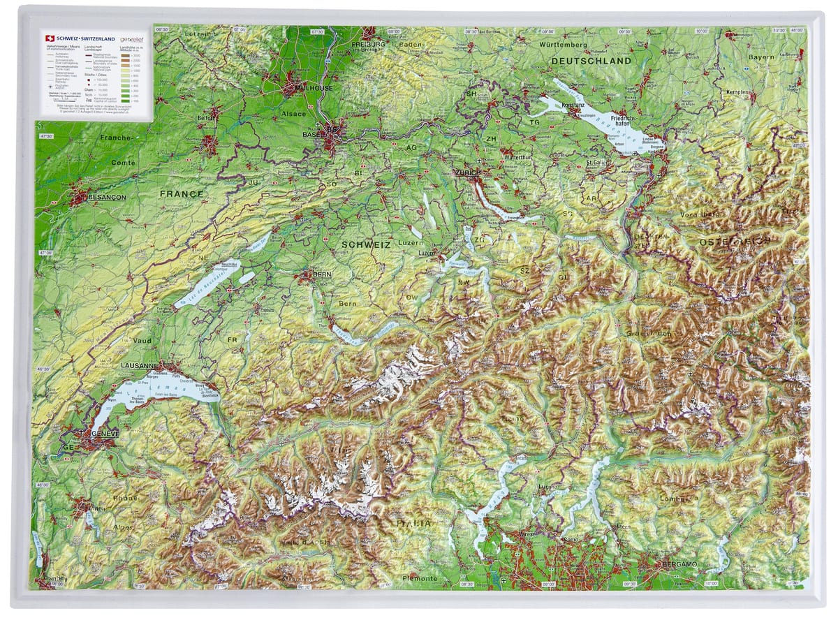 zemljevid švice 3d