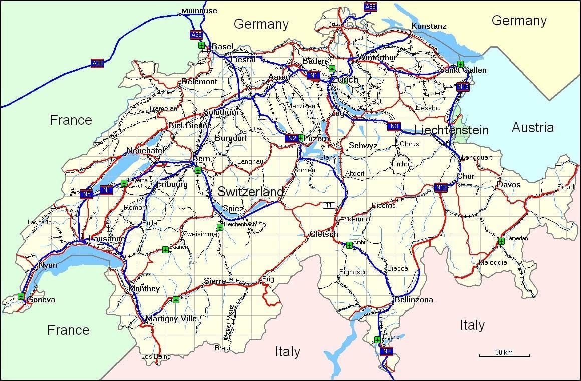 zemljevid švice gora