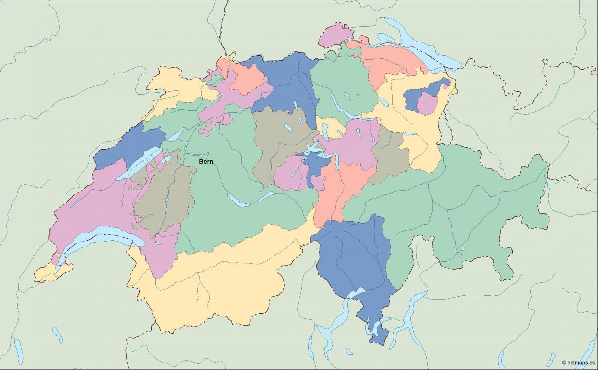 zemljevid politični zemljevid švice