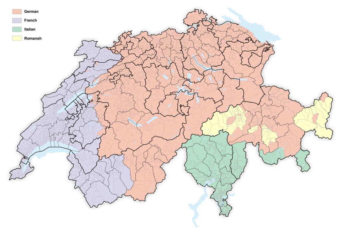 zemljevid švice jezik