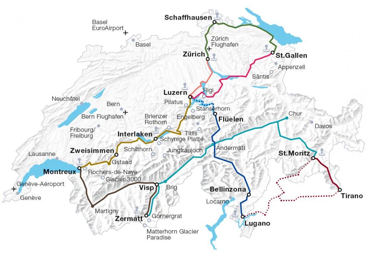 švica scenic train poti zemljevid