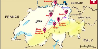 Švicarskih alp zemljevid švica