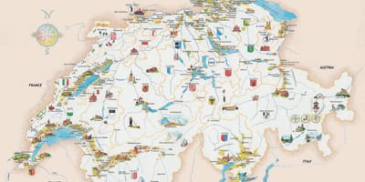 Turistične znamenitosti v švici zemljevid