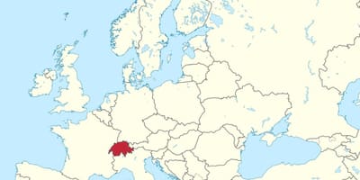 Zemljevid sveta s švico poudarila