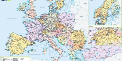 Zemljevid interrail švica 