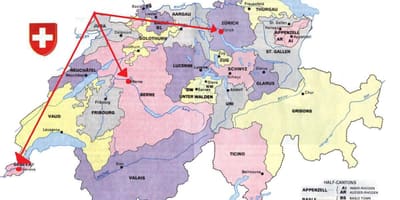 Zemljevid zurich, švica zemljevid evrope